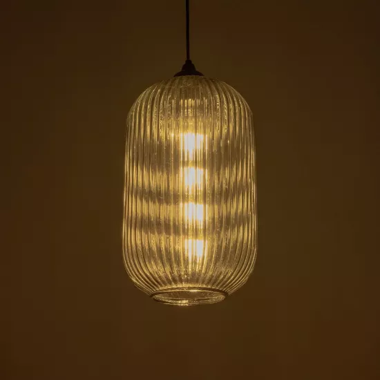 MELONI 206-0018 Μοντέρνο Κρεμαστό Φωτιστικό Οροφής με Ντουί 1 x E27 AC 220-240V IP20 - Μαύρο Φιμέ - Μ20 x Π20 x Υ38cm