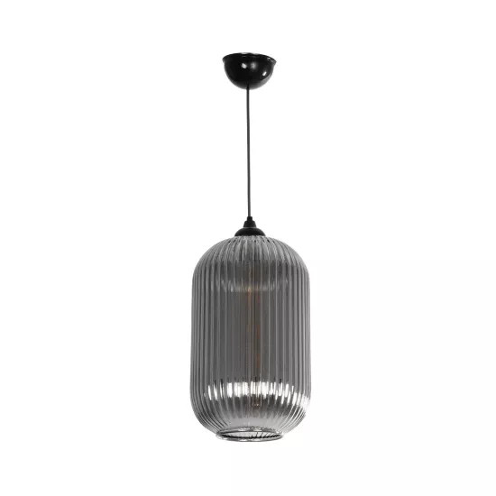 MELONI 206-0018 Μοντέρνο Κρεμαστό Φωτιστικό Οροφής με Ντουί 1 x E27 AC 220-240V IP20 - Μαύρο Φιμέ - Μ20 x Π20 x Υ38cm