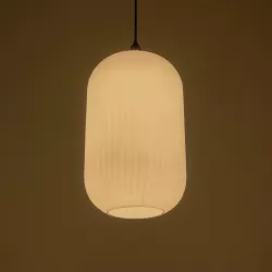 MELONI 206-0019 Μοντέρνο Κρεμαστό Φωτιστικό Οροφής με Ντουί 1 x E27 AC 220-240V IP20 - Λευκό - Μ20 x Π20 x Υ38cm