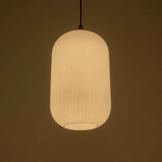 MELONI 206-0019 Μοντέρνο Κρεμαστό Φωτιστικό Οροφής με Ντουί 1 x E27 AC 220-240V IP20 - Λευκό - Μ20 x Π20 x Υ38cm