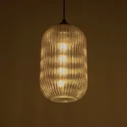 MELONI 206-0020 Μοντέρνο Κρεμαστό Φωτιστικό Οροφής με Ντουί 1 x E27 AC 220-240V IP20 - Mελί - Μ20 x Π20 x Υ38cm