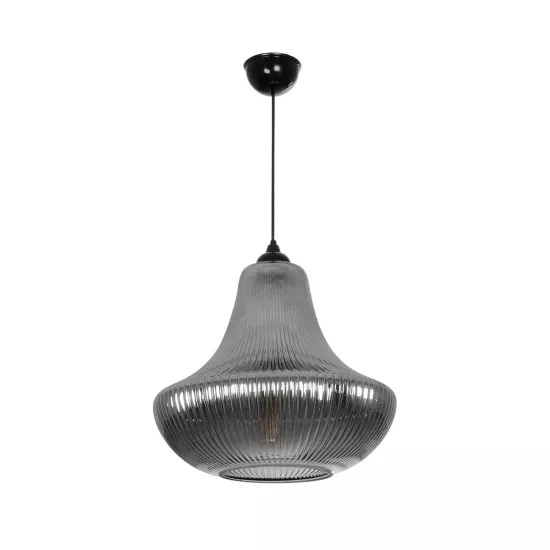 VERRE 206-0021 Μοντέρνο Κρεμαστό Φωτιστικό Οροφής με Ντουί 1 x E27 AC 220-240V IP20 - Μαύρο Φιμέ - Μ38 x Π38 x Υ34cm