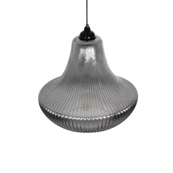 VERRE 206-0021 Μοντέρνο Κρεμαστό Φωτιστικό Οροφής με Ντουί 1 x E27 AC 220-240V IP20 - Μαύρο Φιμέ - Μ38 x Π38 x Υ34cm