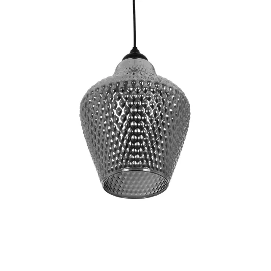 SKLO 206-0024 Μοντέρνο Κρεμαστό Φωτιστικό Οροφής με Ντουί 1 x E27 AC 220-240V IP20 - Μαύρο Φιμέ - Μ22 x Π22 x Υ31cm