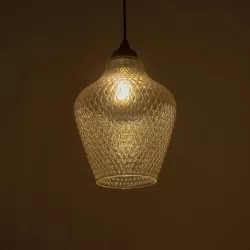 SKLO 206-0025 Μοντέρνο Κρεμαστό Φωτιστικό Οροφής με Ντουί 1 x E27 AC 220-240V IP20 - Mελί - Μ22 x Π22 x Υ31cm