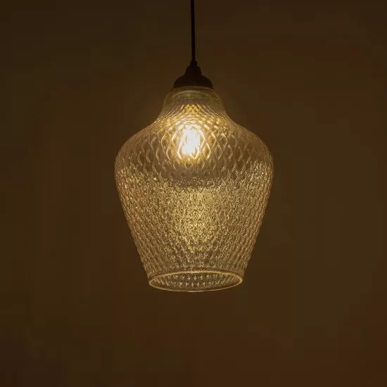 SKLO 206-0025 Μοντέρνο Κρεμαστό Φωτιστικό Οροφής με Ντουί 1 x E27 AC 220-240V IP20 - Mελί - Μ22 x Π22 x Υ31cm