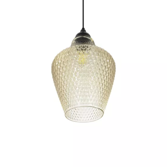 SKLO 206-0025 Μοντέρνο Κρεμαστό Φωτιστικό Οροφής με Ντουί 1 x E27 AC 220-240V IP20 - Mελί - Μ22 x Π22 x Υ31cm