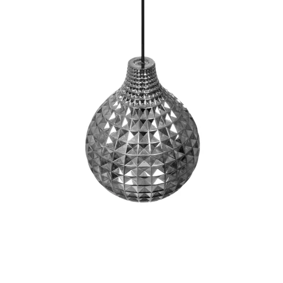 BASTIK 206-0026 Μοντέρνο Κρεμαστό Φωτιστικό Οροφής με Ντουί 1 x E27 AC 220-240V IP20 - Μαύρο Φιμέ - Μ22 x Π22 x Υ26cm