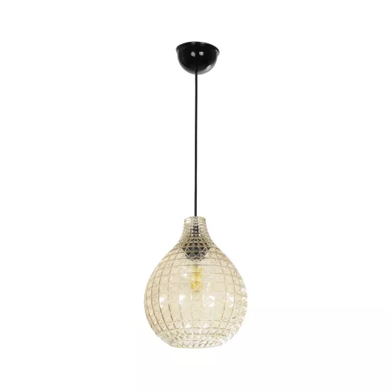 BASTIK 206-0027 Μοντέρνο Κρεμαστό Φωτιστικό Οροφής με Ντουί 1 x E27 AC 220-240V IP20 - Mελί - Μ22 x Π22 x Υ26cm