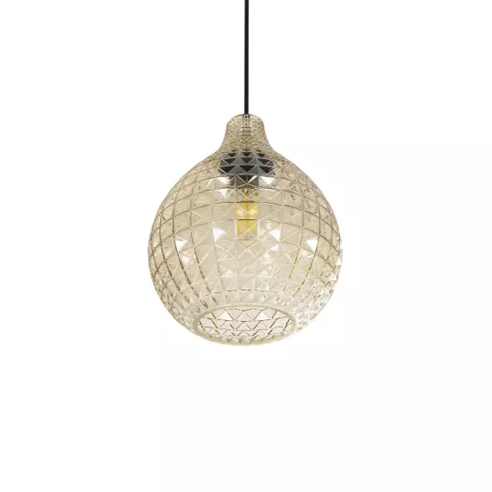 BASTIK 206-0027 Μοντέρνο Κρεμαστό Φωτιστικό Οροφής με Ντουί 1 x E27 AC 220-240V IP20 - Mελί - Μ22 x Π22 x Υ26cm