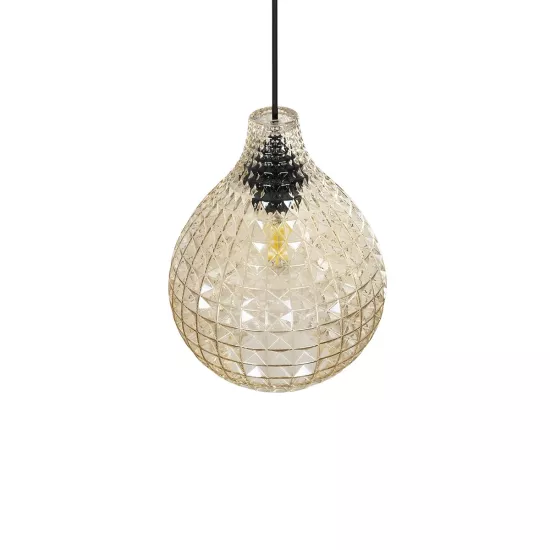 BASTIK 206-0027 Μοντέρνο Κρεμαστό Φωτιστικό Οροφής με Ντουί 1 x E27 AC 220-240V IP20 - Mελί - Μ22 x Π22 x Υ26cm