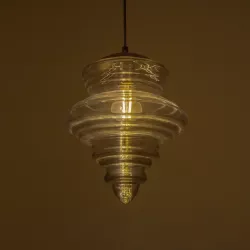 CORTE 206-0028 Μοντέρνο Κρεμαστό Φωτιστικό Οροφής με Ντουί 1 x E27 AC 220-240V IP20 - Μαύρο Φιμέ - Μ25 x Π25 x Υ30cm