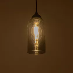 TUBE 206-0030 Μοντέρνο Κρεμαστό Φωτιστικό Οροφής με Ντουί 1 x E27 AC 220-240V IP20 - Μαύρο Φιμέ - Μ10 x Π10 x Υ24cm