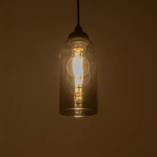 TUBE 206-0030 Μοντέρνο Κρεμαστό Φωτιστικό Οροφής με Ντουί 1 x E27 AC 220-240V IP20 - Μαύρο Φιμέ - Μ10 x Π10 x Υ24cm