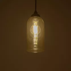 TUBE 206-0031 Μοντέρνο Κρεμαστό Φωτιστικό Οροφής με Ντουί 1 x E27 AC 220-240V IP20 - Mελί - Μ10 x Π10 x Υ24cm