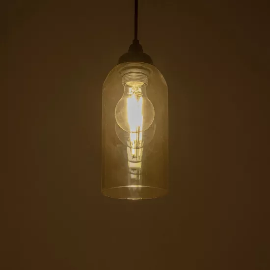 TUBE 206-0031 Μοντέρνο Κρεμαστό Φωτιστικό Οροφής με Ντουί 1 x E27 AC 220-240V IP20 - Mελί - Μ10 x Π10 x Υ24cm