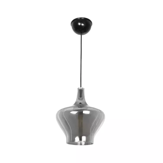 OVOCE 206-0032 Μοντέρνο Κρεμαστό Φωτιστικό Οροφής με Ντουί 1 x E27 AC 220-240V IP20 - Μαύρο Φιμέ - Μ20 x Π20 x Υ22cm