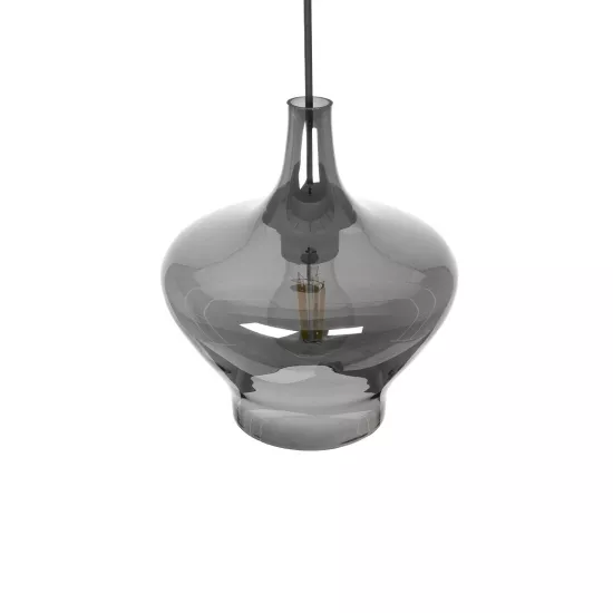 OVOCE 206-0032 Μοντέρνο Κρεμαστό Φωτιστικό Οροφής με Ντουί 1 x E27 AC 220-240V IP20 - Μαύρο Φιμέ - Μ20 x Π20 x Υ22cm