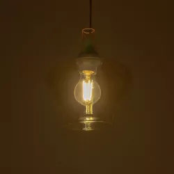 OVOCE 206-0033 Μοντέρνο Κρεμαστό Φωτιστικό Οροφής με Ντουί 1 x E27 AC 220-240V IP20 - Mελί - Μ20 x Π20 x Υ22cm