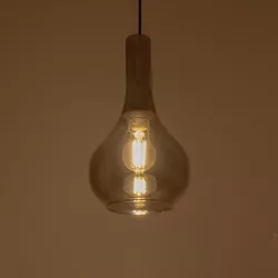 ΤΟΝΕ 206-0034 Μοντέρνο Κρεμαστό Φωτιστικό Οροφής με Ντουί 1 x E27 AC 220-240V IP20 - Μαύρο Φιμέ - Μ20 x Π20 x Υ36cm