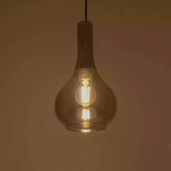 ΤΟΝΕ 206-0034 Μοντέρνο Κρεμαστό Φωτιστικό Οροφής με Ντουί 1 x E27 AC 220-240V IP20 - Μαύρο Φιμέ - Μ20 x Π20 x Υ36cm