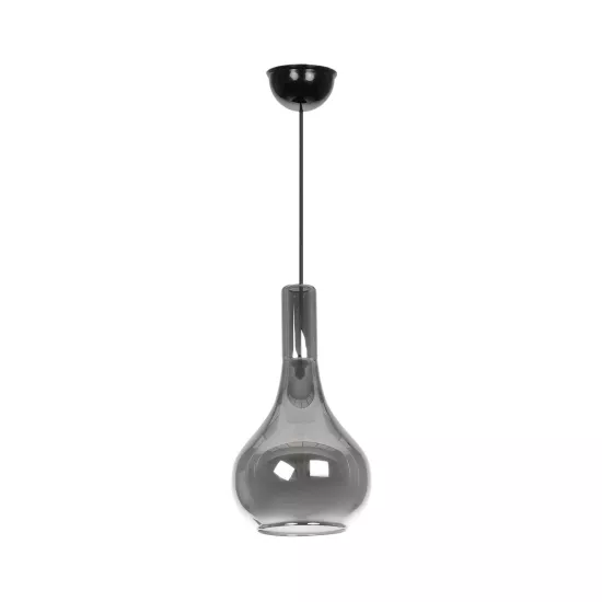 ΤΟΝΕ 206-0034 Μοντέρνο Κρεμαστό Φωτιστικό Οροφής με Ντουί 1 x E27 AC 220-240V IP20 - Μαύρο Φιμέ - Μ20 x Π20 x Υ36cm