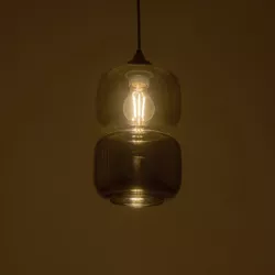 PIAGE 206-0036 Μοντέρνο Κρεμαστό Φωτιστικό Οροφής με Ντουί 1 x E27 AC 220-240V IP20 - Μαύρο Φιμέ - Μ18 x Π18 x Υ31cm