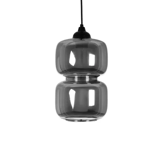 PIAGE 206-0036 Μοντέρνο Κρεμαστό Φωτιστικό Οροφής με Ντουί 1 x E27 AC 220-240V IP20 - Μαύρο Φιμέ - Μ18 x Π18 x Υ31cm