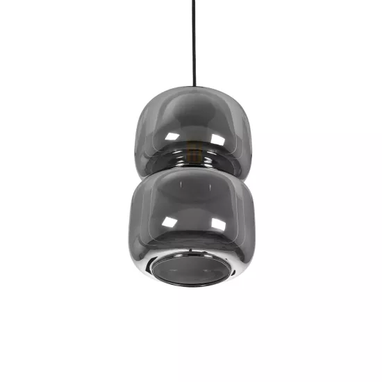 PIAGE 206-0036 Μοντέρνο Κρεμαστό Φωτιστικό Οροφής με Ντουί 1 x E27 AC 220-240V IP20 - Μαύρο Φιμέ - Μ18 x Π18 x Υ31cm