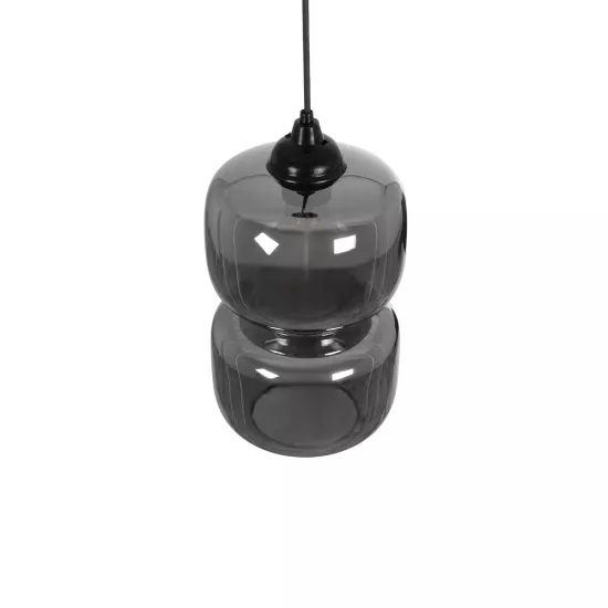 PIAGE 206-0036 Μοντέρνο Κρεμαστό Φωτιστικό Οροφής με Ντουί 1 x E27 AC 220-240V IP20 - Μαύρο Φιμέ - Μ18 x Π18 x Υ31cm