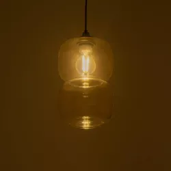 PIAGE 206-0037 Μοντέρνο Κρεμαστό Φωτιστικό Οροφής με Ντουί 1 x E27 AC 220-240V IP20 - Mελί - Μ17 x Π17 x Υ25cm