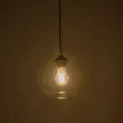 MPRALA 206-0038 Μοντέρνο Κρεμαστό Φωτιστικό Οροφής με Ντουί 1 x E27 AC 220-240V IP20 - Διάφανο - Μ20 x Π20 x Υ18cm