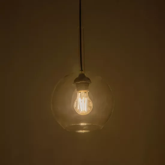 MPRALA 206-0038 Μοντέρνο Κρεμαστό Φωτιστικό Οροφής με Ντουί 1 x E27 AC 220-240V IP20 - Διάφανο - Μ20 x Π20 x Υ18cm