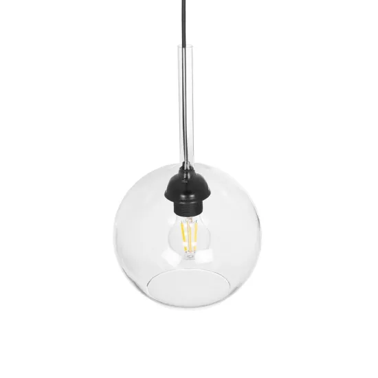 MPRALA 206-0038 Μοντέρνο Κρεμαστό Φωτιστικό Οροφής με Ντουί 1 x E27 AC 220-240V IP20 - Διάφανο - Μ20 x Π20 x Υ18cm