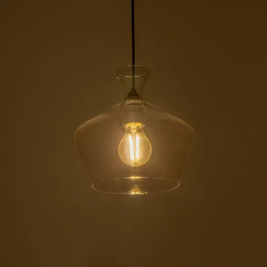 BOHEMIA 206-0039 Μοντέρνο Κρεμαστό Φωτιστικό Οροφής με Ντουί 1 x E27 AC 220-240V IP20 - Διάφανο - Μ22 x Π22 x Υ22cm