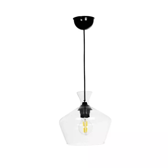 BOHEMIA 206-0039 Μοντέρνο Κρεμαστό Φωτιστικό Οροφής με Ντουί 1 x E27 AC 220-240V IP20 - Διάφανο - Μ22 x Π22 x Υ22cm