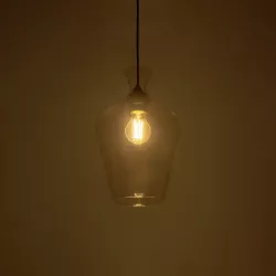 BOHEMIA 206-0040 Μοντέρνο Κρεμαστό Φωτιστικό Οροφής με Ντουί 1 x E27 AC 220-240V IP20 - Διάφανο - Μ20 x Π20 x Υ32cm