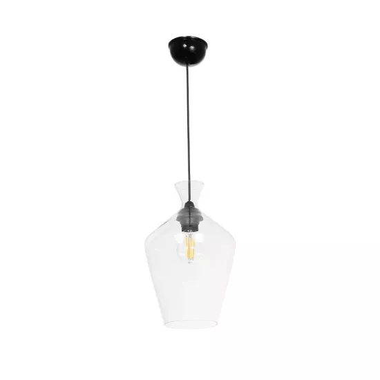 BOHEMIA 206-0040 Μοντέρνο Κρεμαστό Φωτιστικό Οροφής με Ντουί 1 x E27 AC 220-240V IP20 - Διάφανο - Μ20 x Π20 x Υ32cm