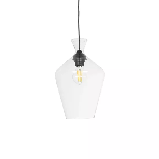 BOHEMIA 206-0040 Μοντέρνο Κρεμαστό Φωτιστικό Οροφής με Ντουί 1 x E27 AC 220-240V IP20 - Διάφανο - Μ20 x Π20 x Υ32cm