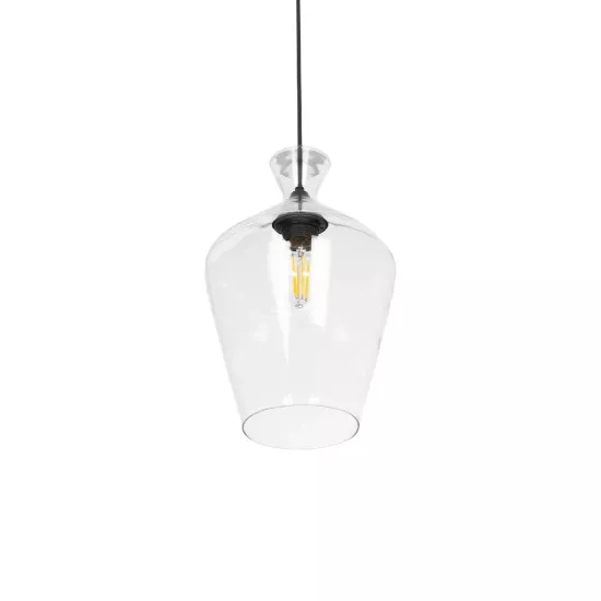 BOHEMIA 206-0040 Μοντέρνο Κρεμαστό Φωτιστικό Οροφής με Ντουί 1 x E27 AC 220-240V IP20 - Διάφανο - Μ20 x Π20 x Υ32cm