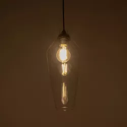 BOHEMIA 206-0041 Μοντέρνο Κρεμαστό Φωτιστικό Οροφής με Ντουί 1 x E27 AC 220-240V IP20 - Διάφανο - Μ15 x Π15 x Υ40cm