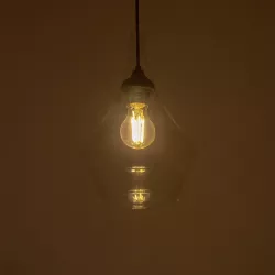 TORU 206-0042 Μοντέρνο Κρεμαστό Φωτιστικό Οροφής με Ντουί 1 x E27 AC 220-240V IP20 - Διάφανο - Μ20 x Π20 x Υ31cm