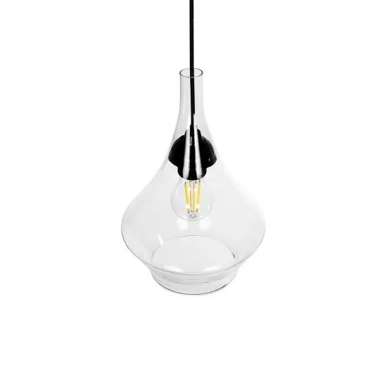 TORU 206-0042 Μοντέρνο Κρεμαστό Φωτιστικό Οροφής με Ντουί 1 x E27 AC 220-240V IP20 - Διάφανο - Μ20 x Π20 x Υ31cm