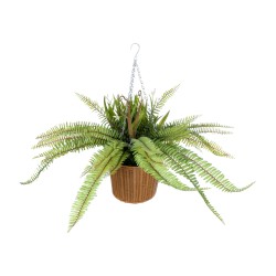 Artificial Garden FERN HANGING BOUQUET PLANT 20629 Τεχνητό Κρεμαστό Διακοσμητικό Φυτό Φτέρης  Y56cm