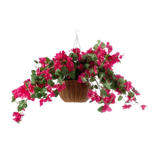 Artificial Garden RHODODENDRON HANGING PLANT 20634 Τεχνητό Κρεμαστό Διακοσμητικό Φυτό Τριανταφυλλιάς Y60cm