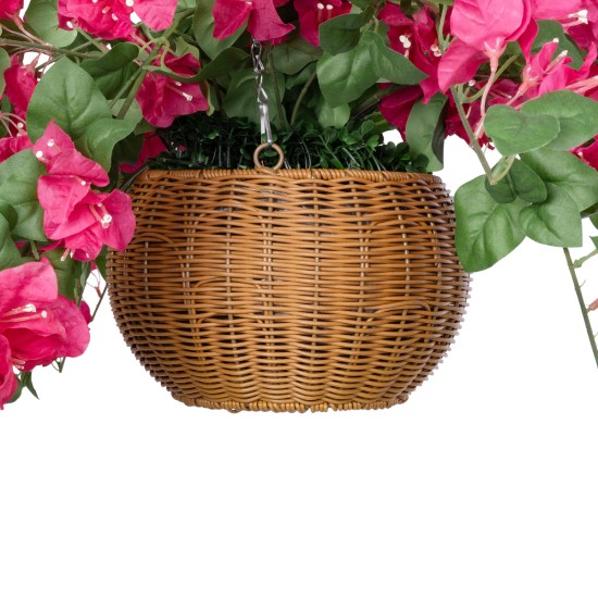 Artificial Garden RHODODENDRON HANGING PLANT 20634 Τεχνητό Κρεμαστό Διακοσμητικό Φυτό Τριανταφυλλιάς Y60cm