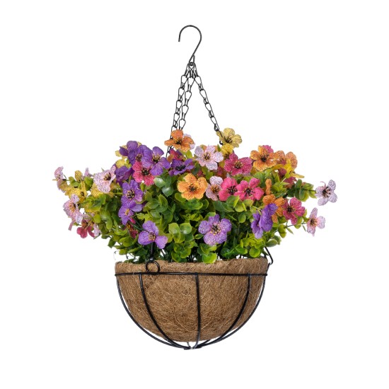 Artificial Garden GERBERA HANGING PLANT 20635 Τεχνητό Κρεμαστό Διακοσμητικό Φυτό Ζέρμπερας Y55cm