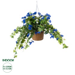 Artificial Garden MORNING GLORY HANGING PLANT 20636 Τεχνητό Κρεμαστό Διακοσμητικό Φυτό Ορτανσίας Y55cm