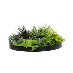 Artificial Garden VARIOUS PLANTS ROUND WALL DISC 20688 Τεχνητό Διακοσμητικό Στρογγυλό Πάνελ Φυλλωσιάς - Κάθετος Κήπος Μιξ Μ50 x Π50 x Υ23cm