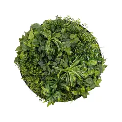 Artificial Garden VARIOUS PLANTS ROUND WALL DISC 20689 Τεχνητό Διακοσμητικό Στρογγυλό Πάνελ Φυλλωσιάς - Κάθετος Κήπος Μιξ Μ70 x Π70 x Υ15cm